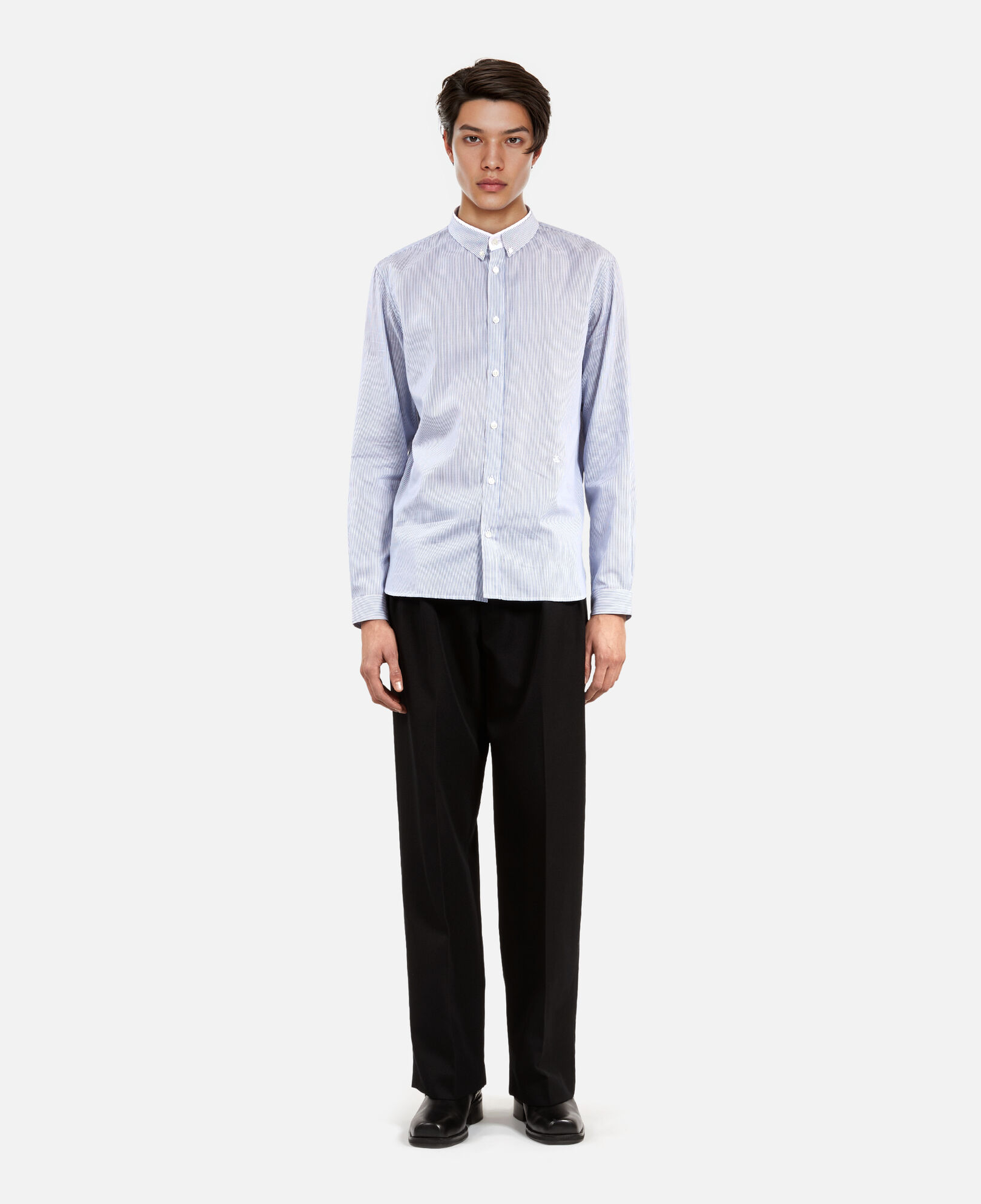 The Kooples HOMME BLUE WHITE chemise formelle à rayures bleu et blanche