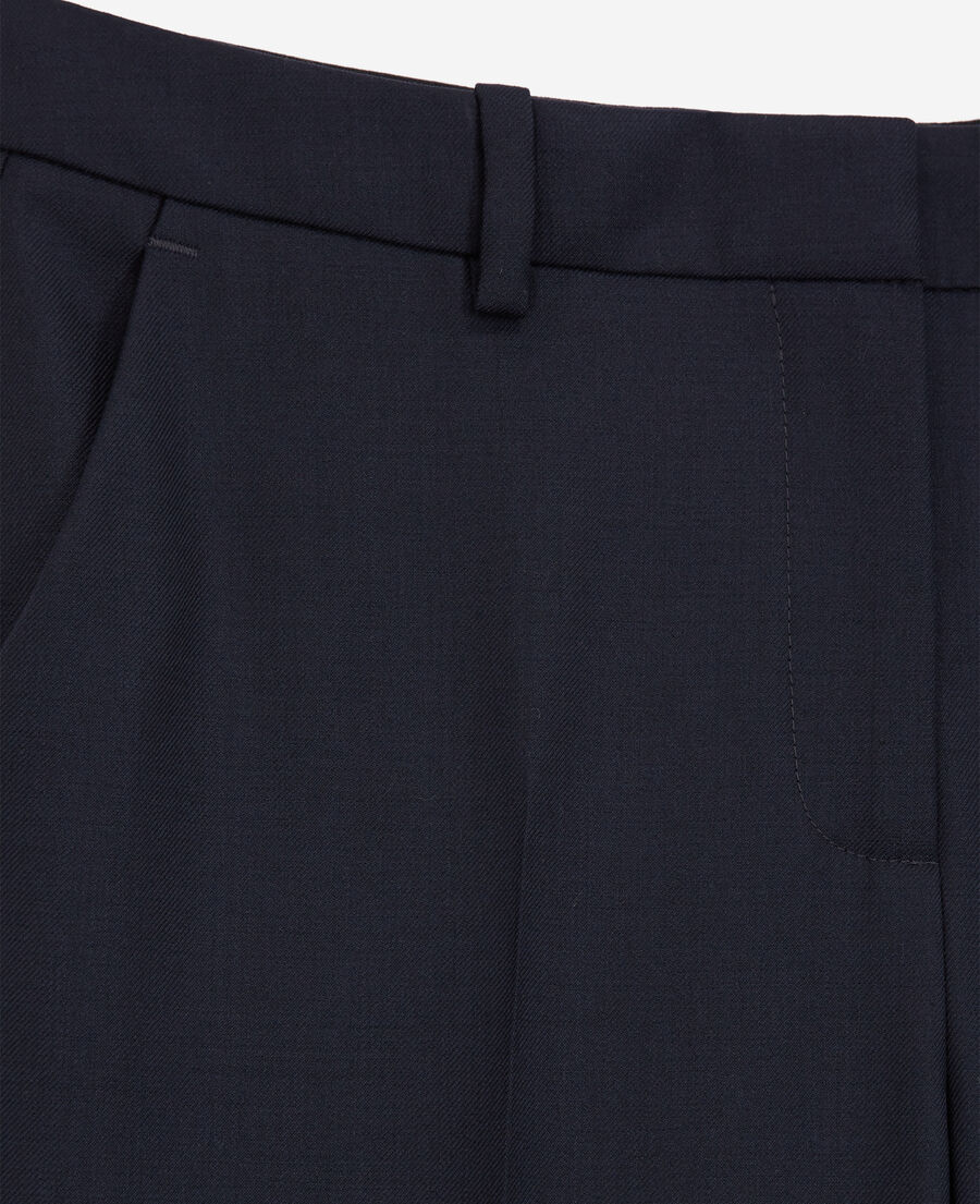 pantalon de costume laine bleu marine