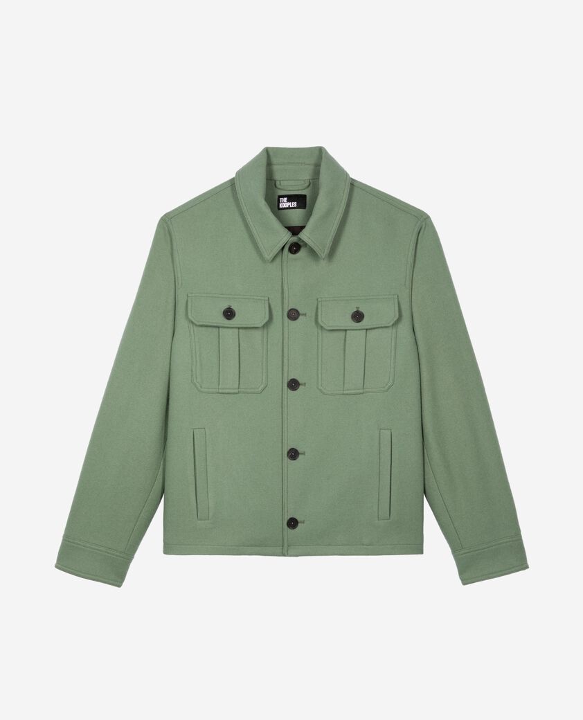 The Kooples H ALMOND GREEN grey wool jacket