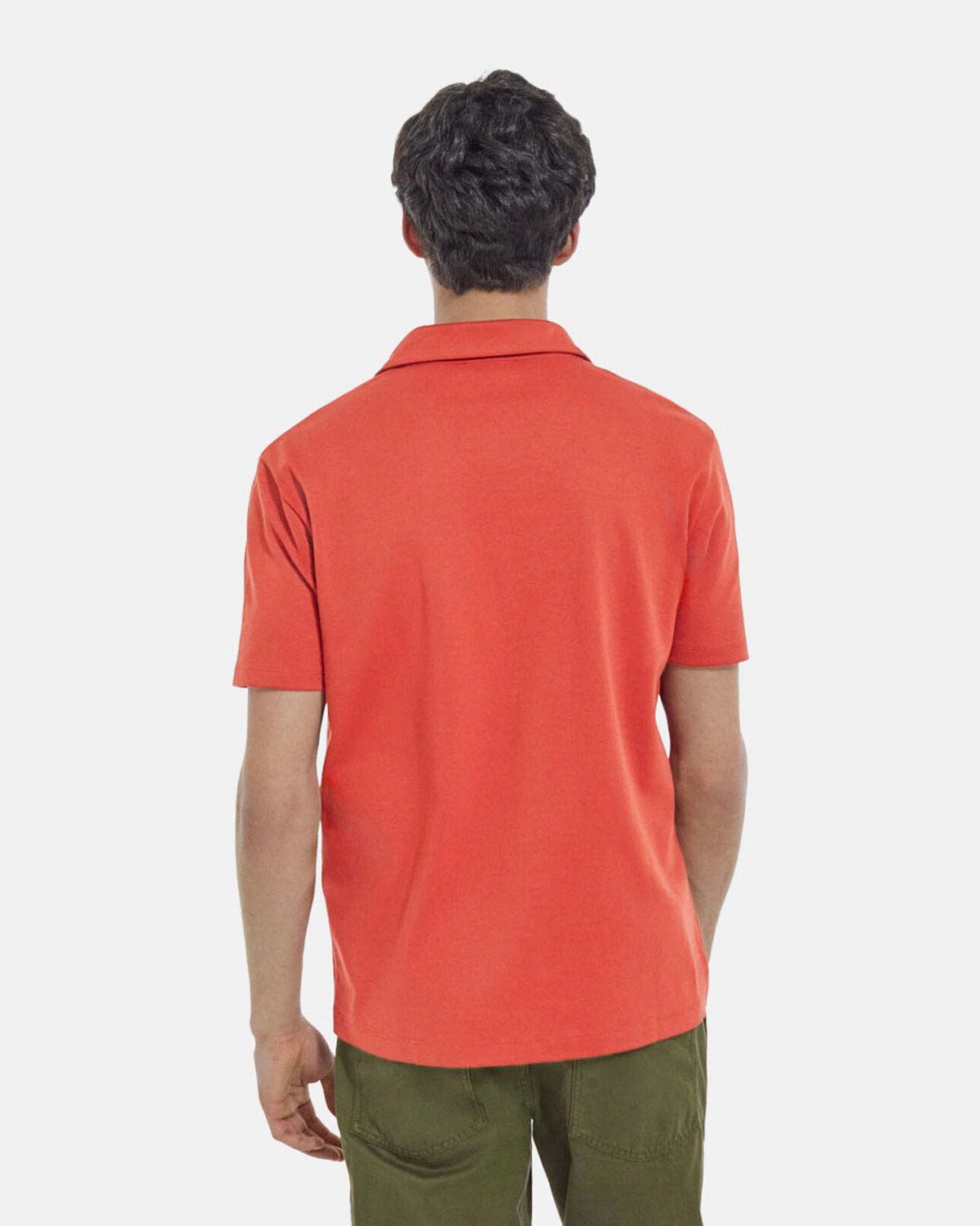 The Kooples MEN RED dark red cotton polo shirt with cuban collar
