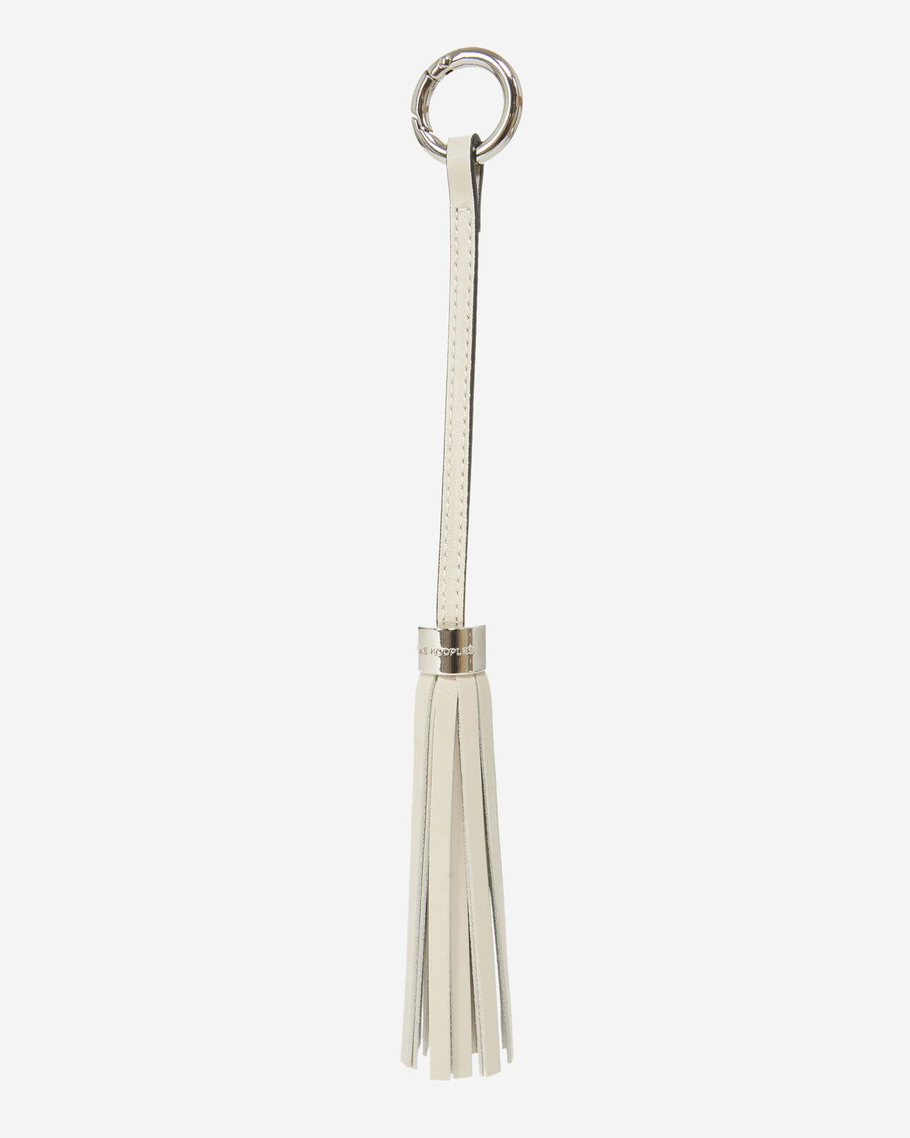 The Kooples WOMEN BEIGE smooth ecru leather pompom