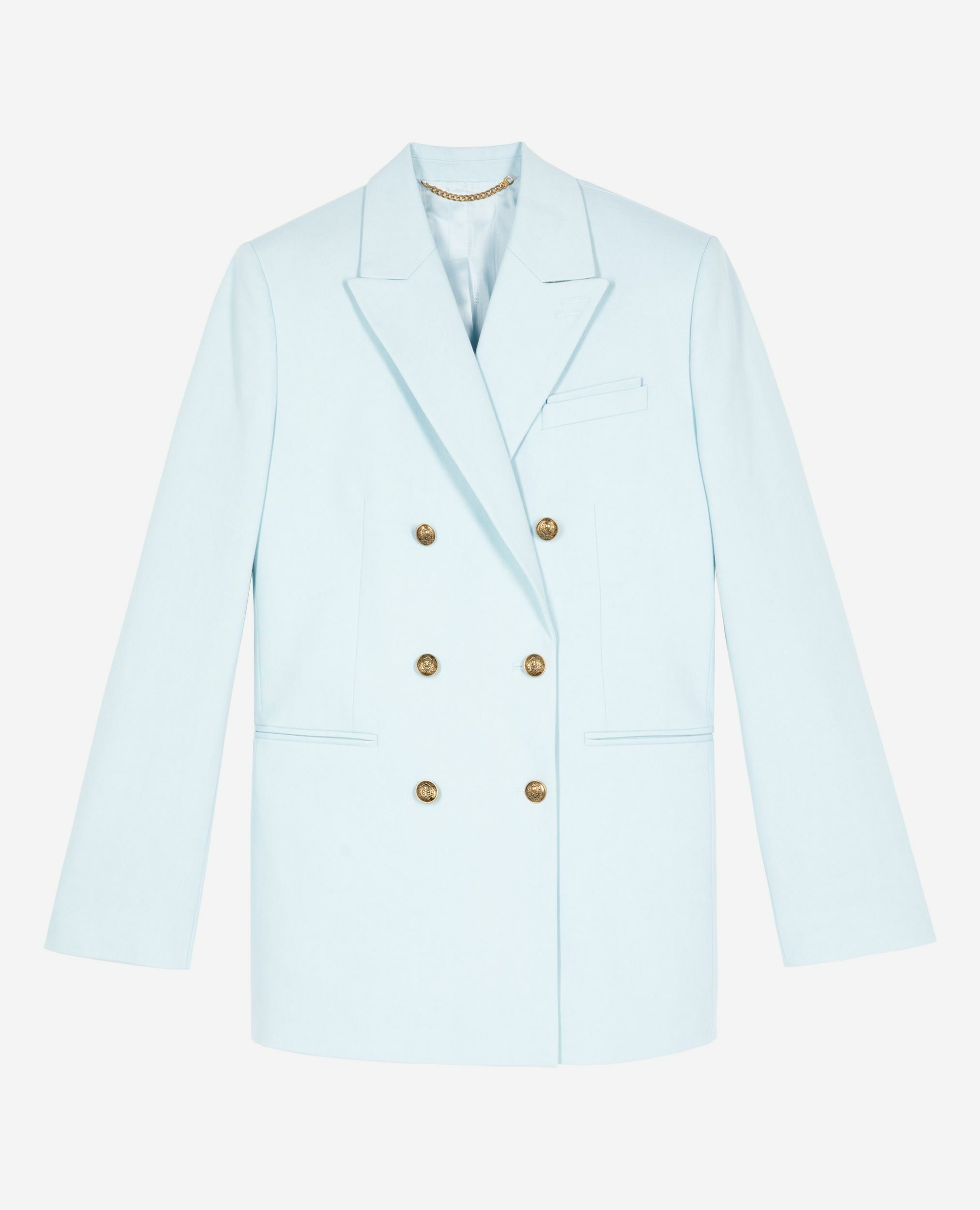 Blue cotton tailored jacket, LIGHT BLUE, hi-res image number null