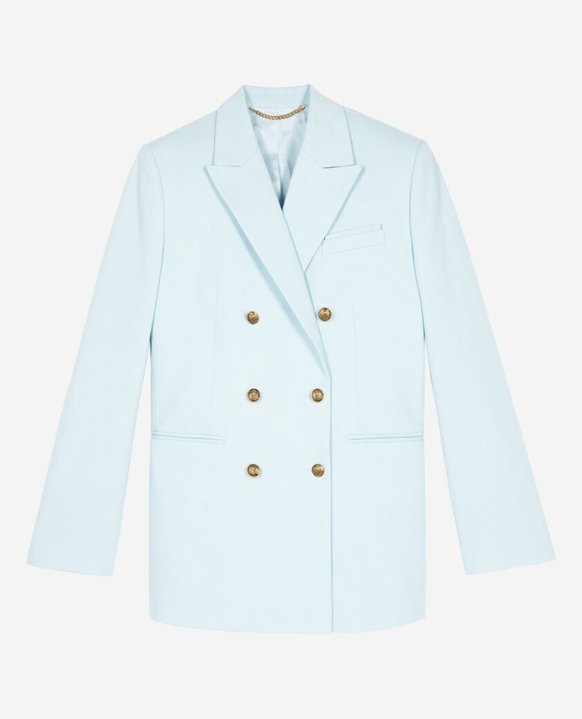 The Kooples FEMME LIGHT BLUE veste de tailleur en coton bleue