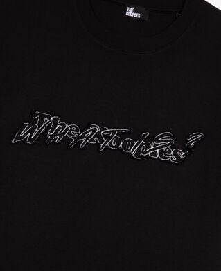 The Kooples MEN BLACK what is denim t-shirt black