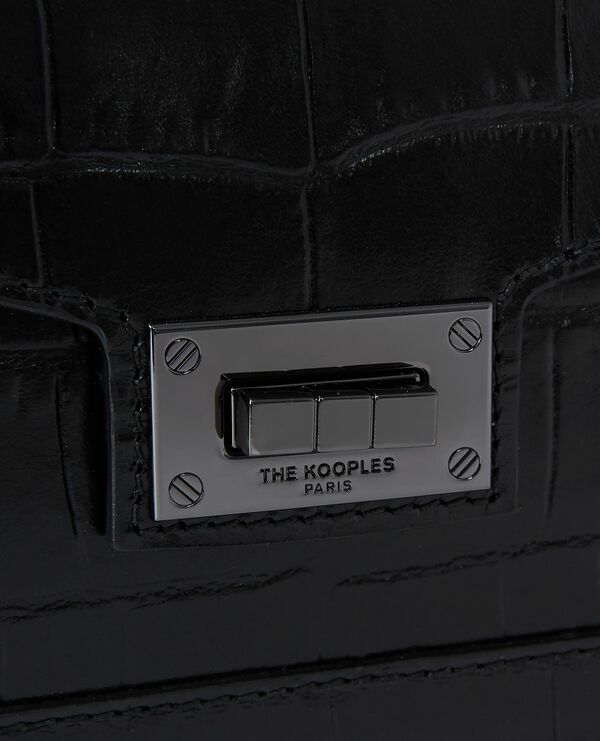 The Kooples FEMME BLACK sac emily small effet crocodile en cuir noir