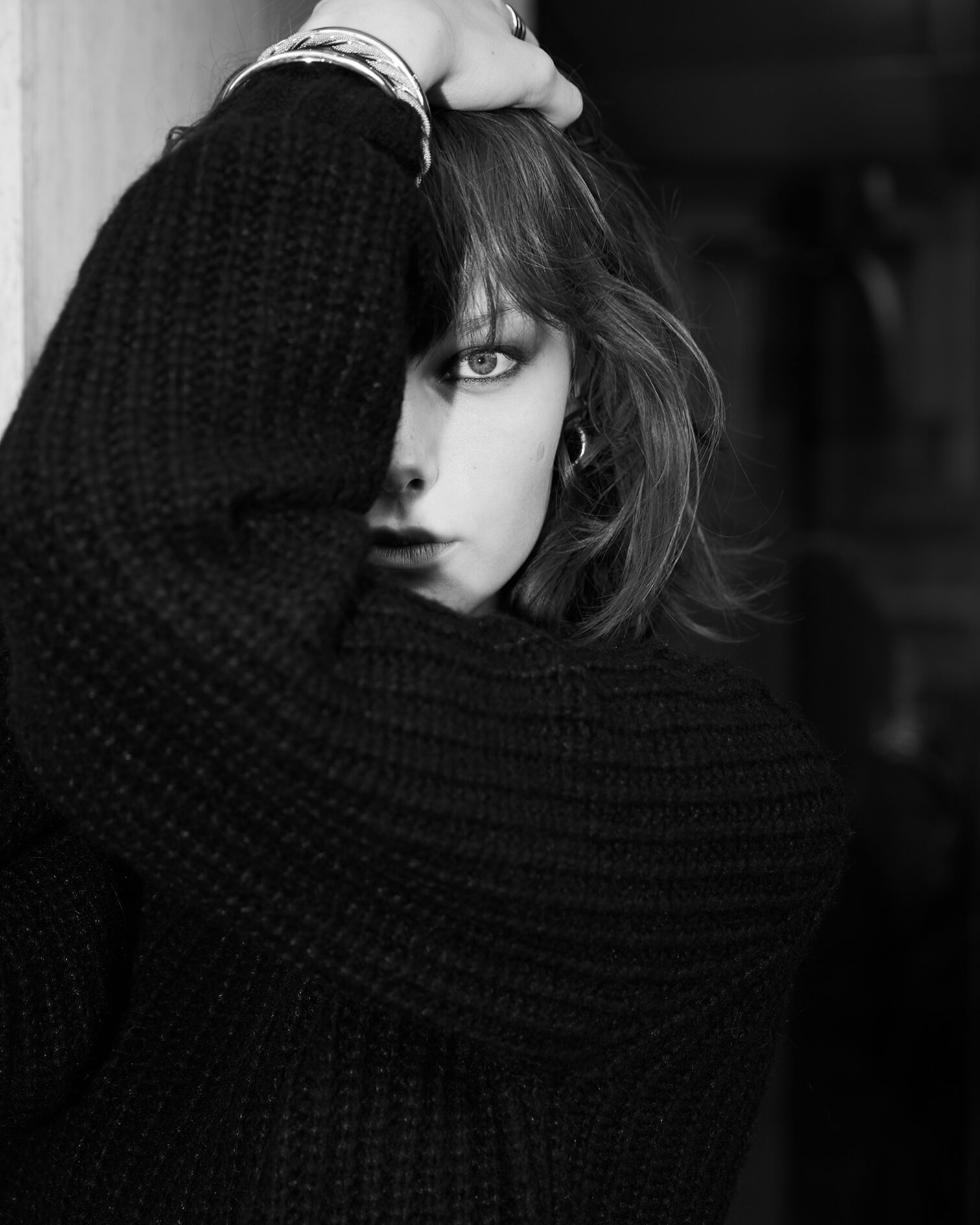 Chunky-knit wool and cashmere sweater, BLACK, hi-res image number null
