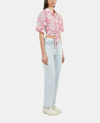 The Kooples WOMEN BLUE BLEACHED / NAVY faded light blue straight jeans