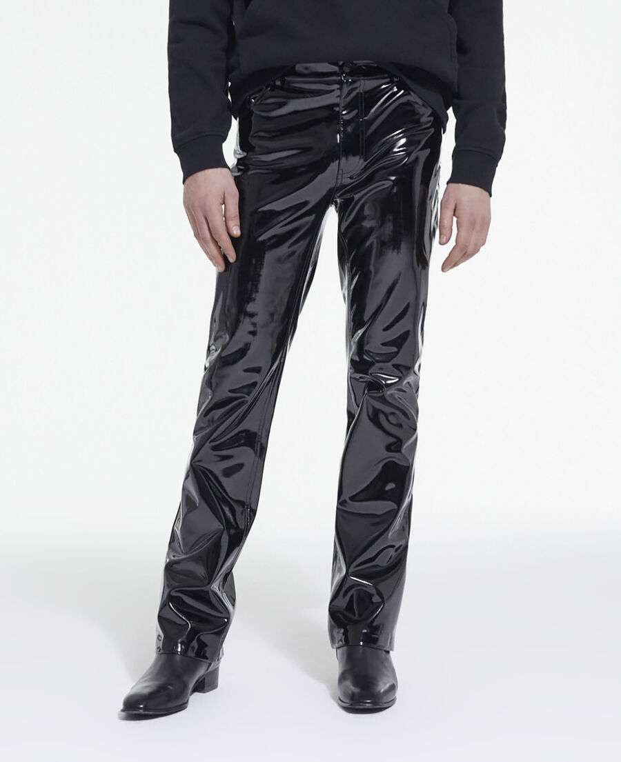 The Kooples H BLACK black vinyl leather jeans