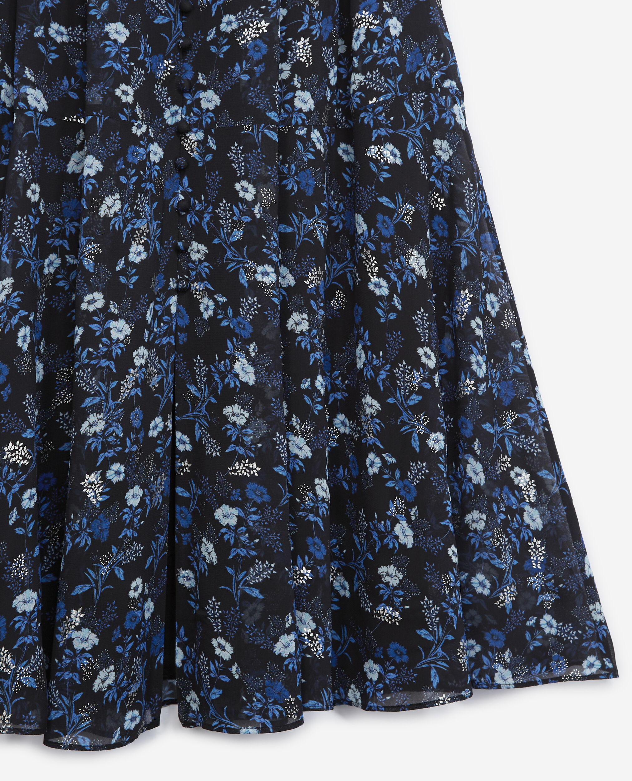 Langes Kleid mit Blumenmuster, BLUE, hi-res image number null