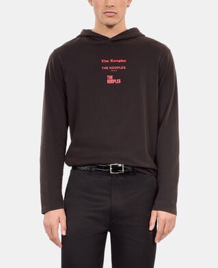 The Kooples HOMBRE BLACK WASHED camiseta capucha negra manga larga locations