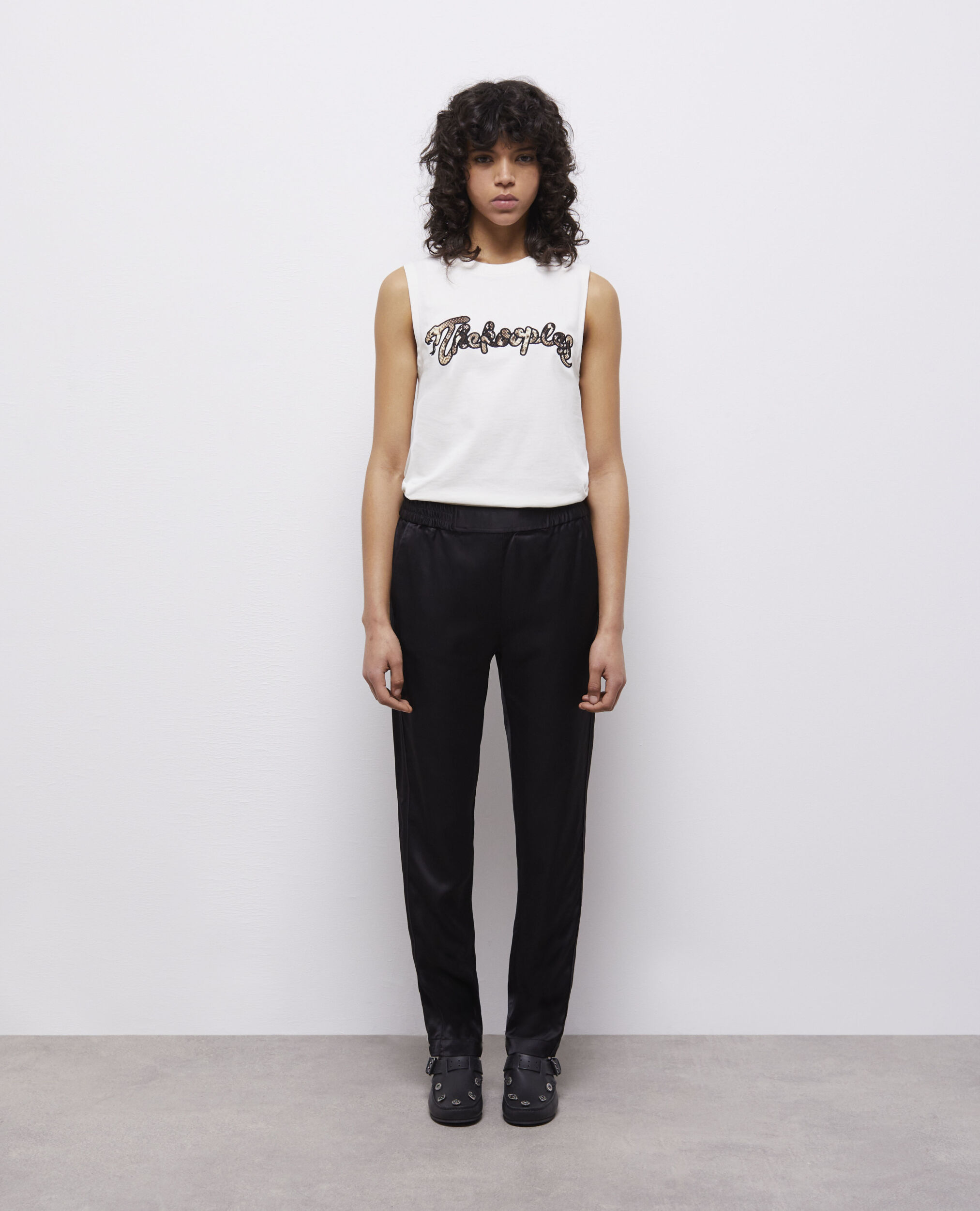 Black satin joggers 2025 womens