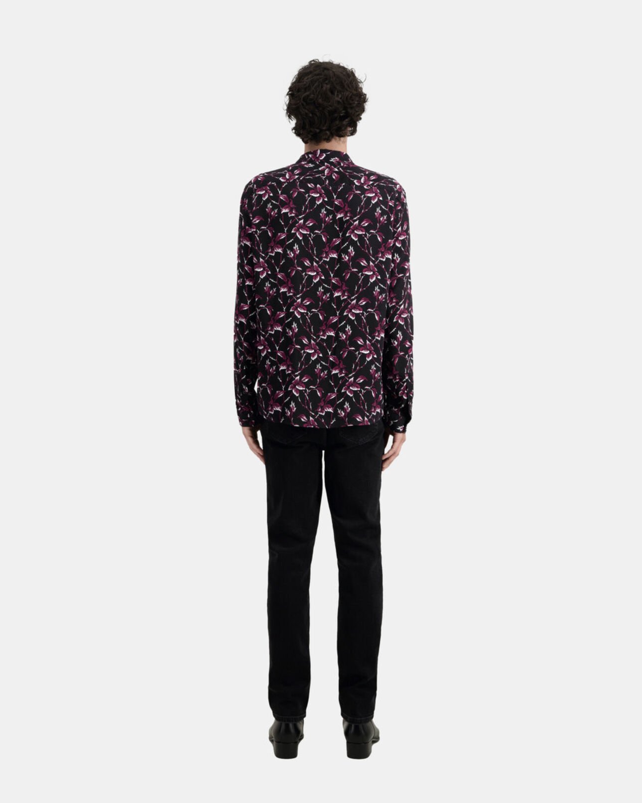 The Kooples HOMBRE BLACK - BURGUNDY camisa estampada