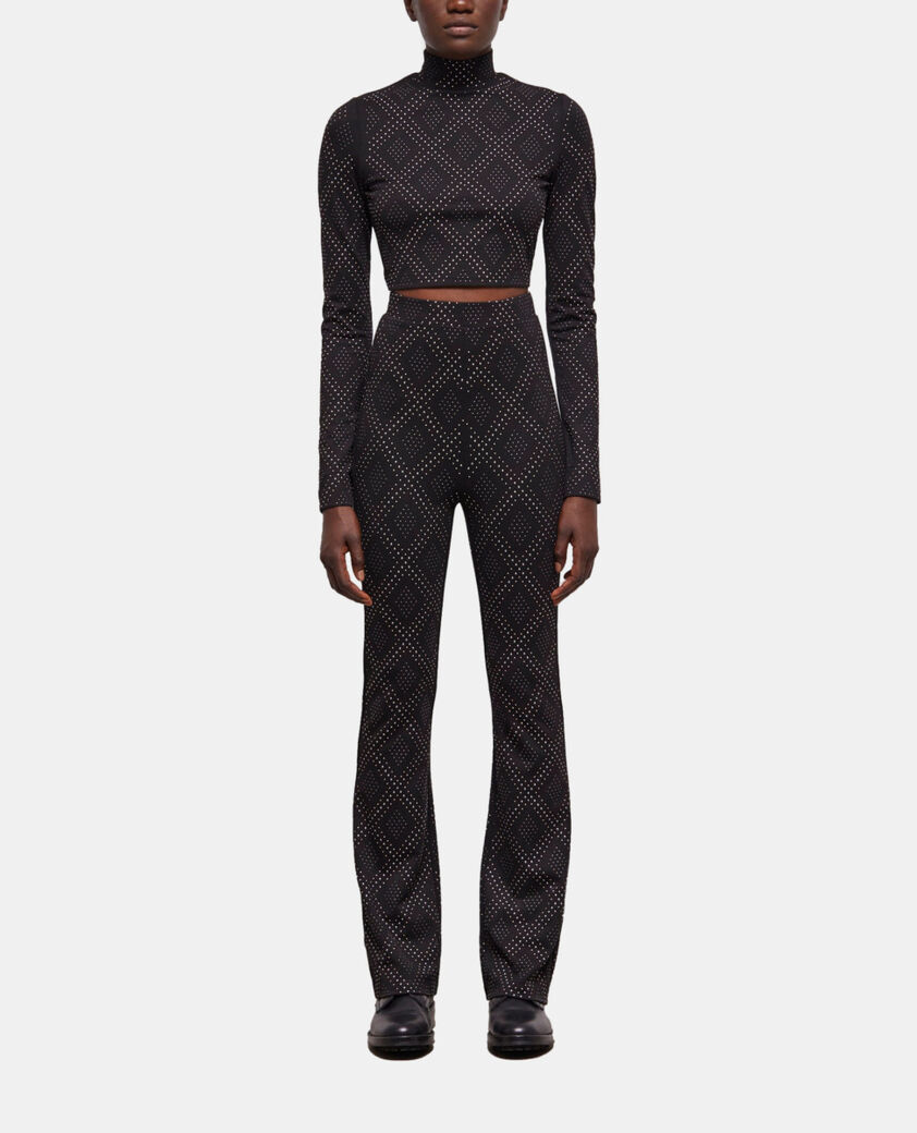 The Kooples FEMME BLACK top à strass noir