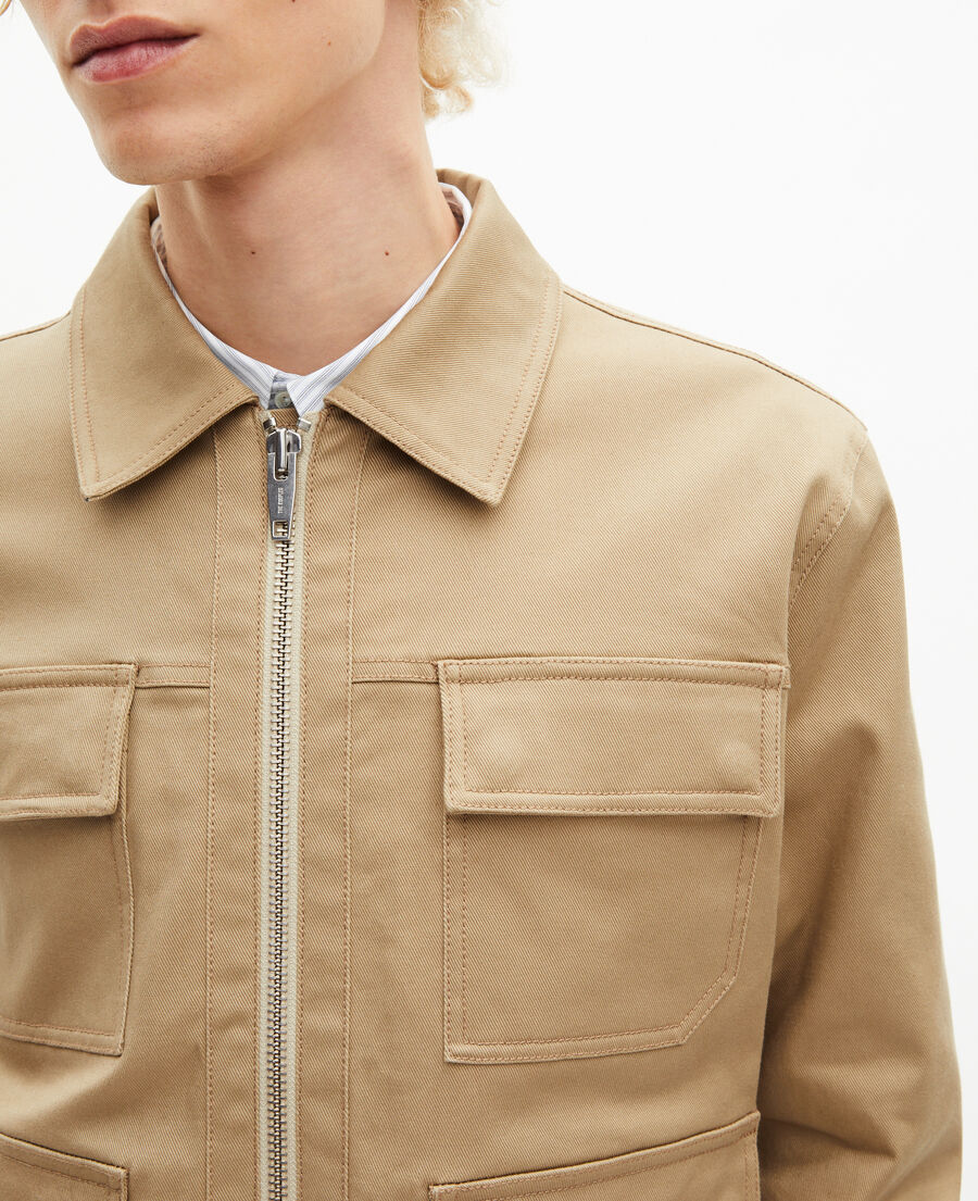 The Kooples HERREN BEIGE beigefarbene baumwolljacke