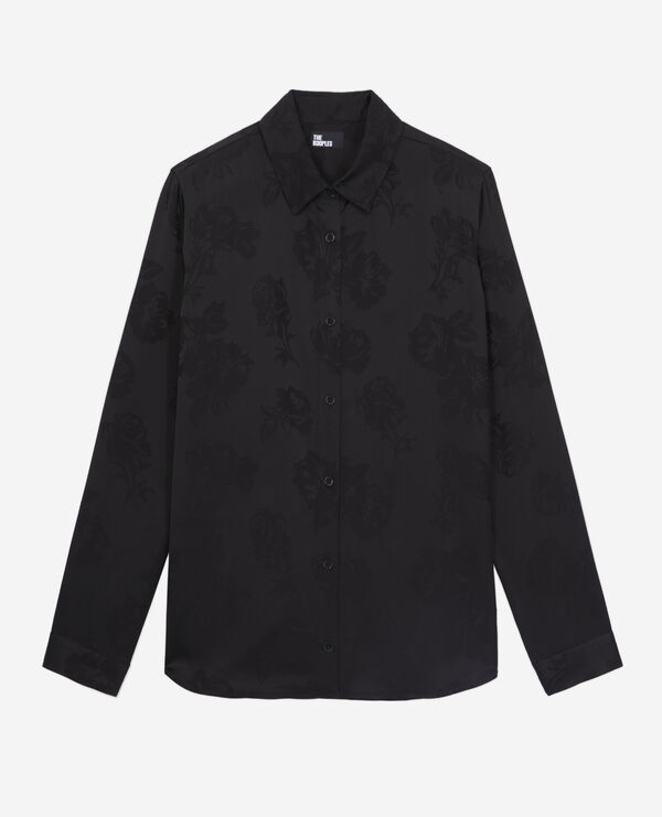 black floral jacquard shirt