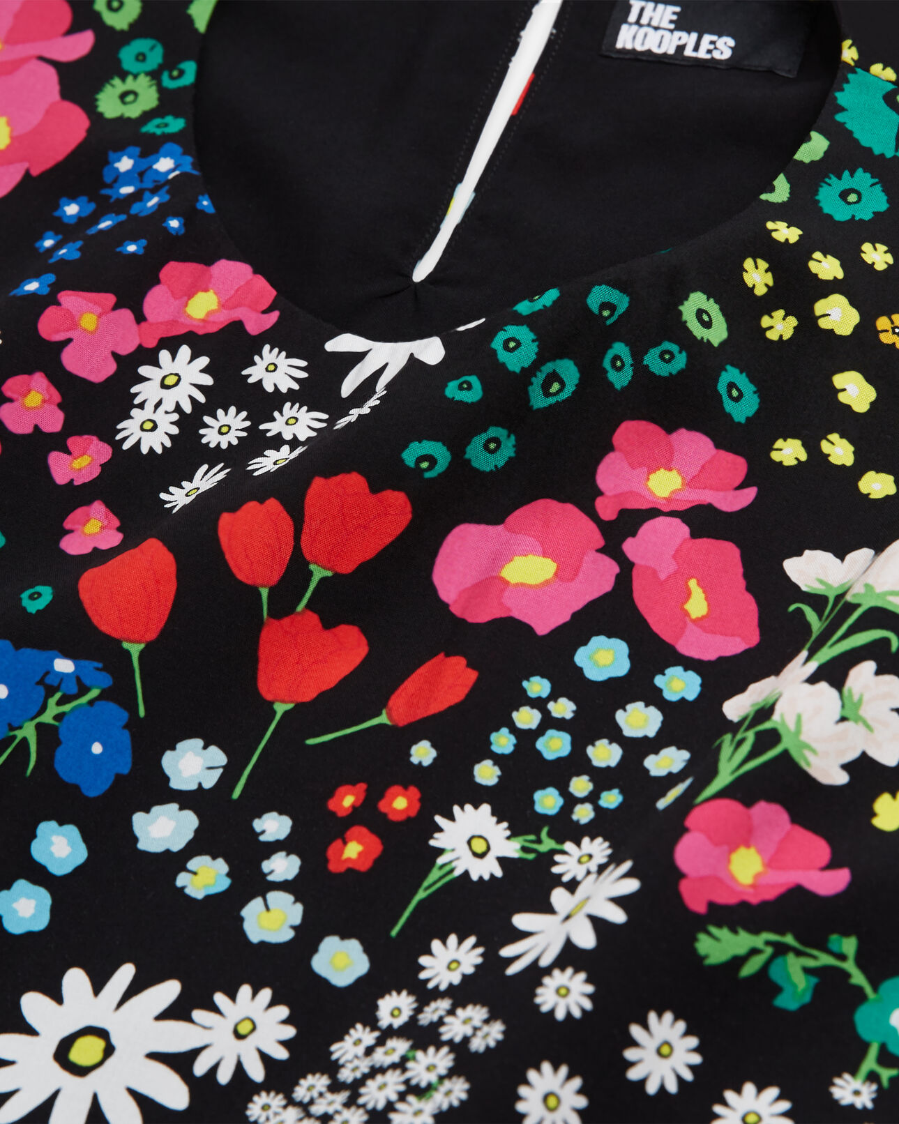 The Kooples WOMEN MULTICOLOR long printed dress with cut-out details