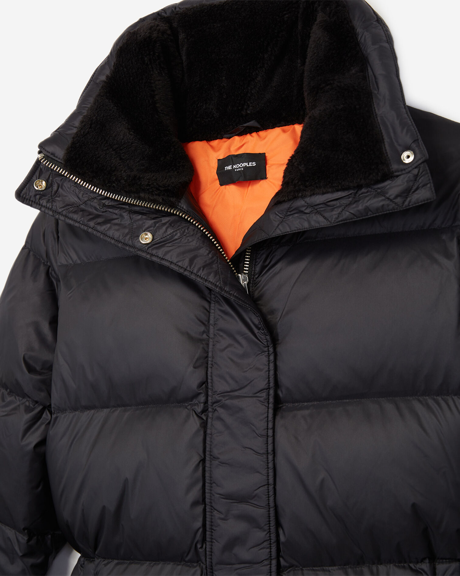 Oversized black down jacket, BLACK, hi-res image number null