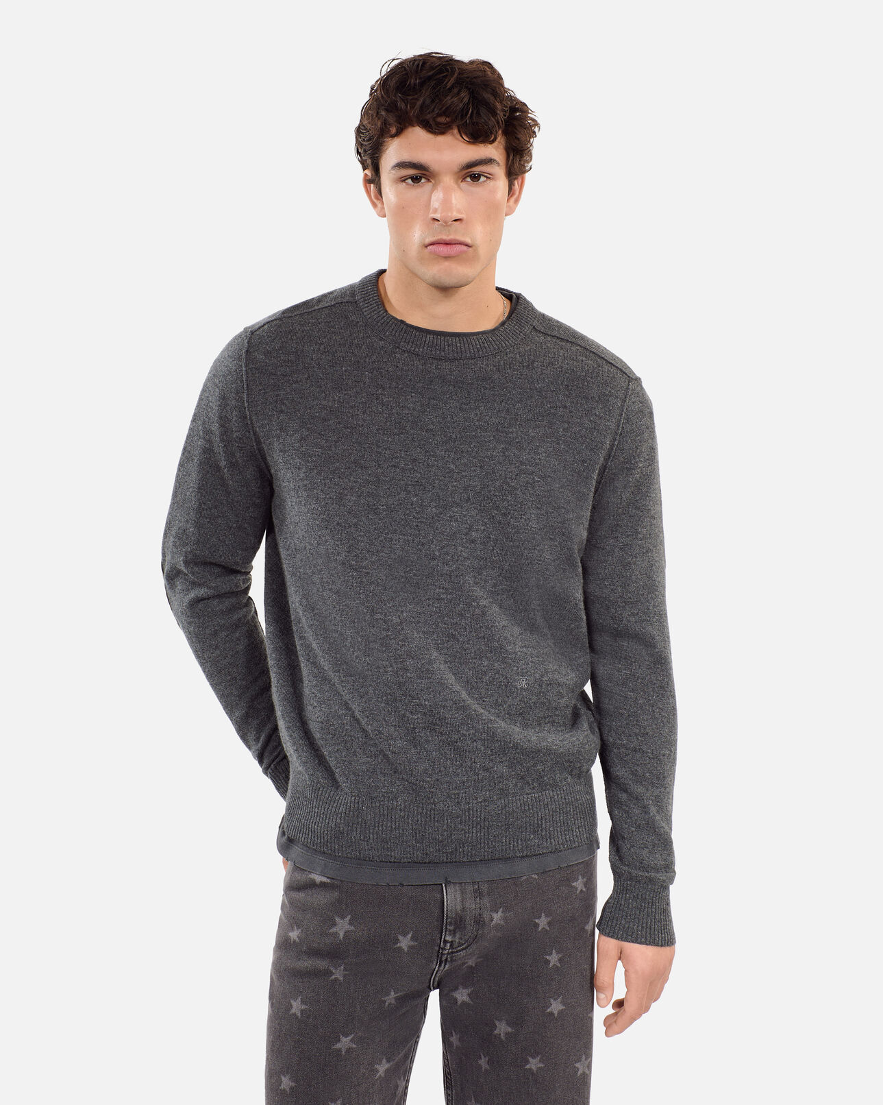The Kooples HOMME MIDDLE GREY MEL pull en laine gris