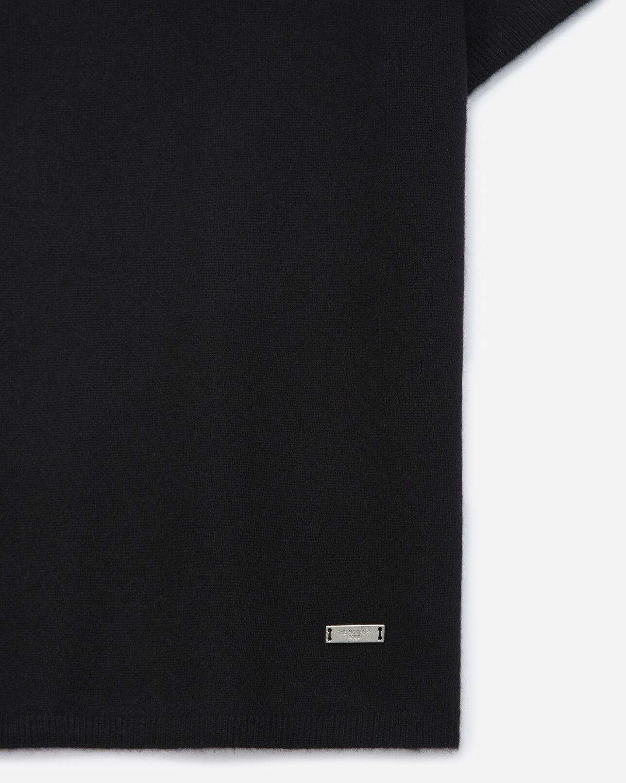 The Kooples FEMME BLACK pull cachemire noir à manches courtes