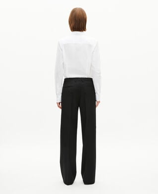 The Kooples FEMME BLACK pantalon large en laine noir
