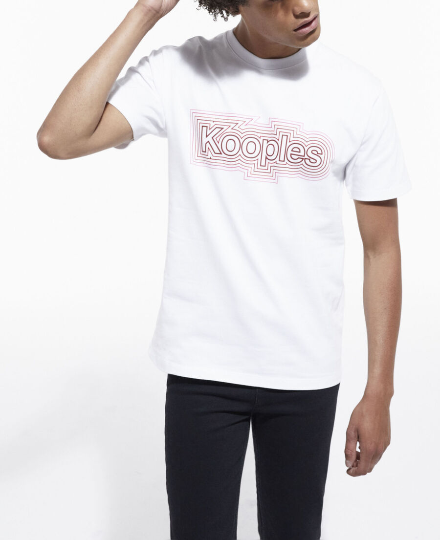 zweifarbiges t-shirt mit siebdruck