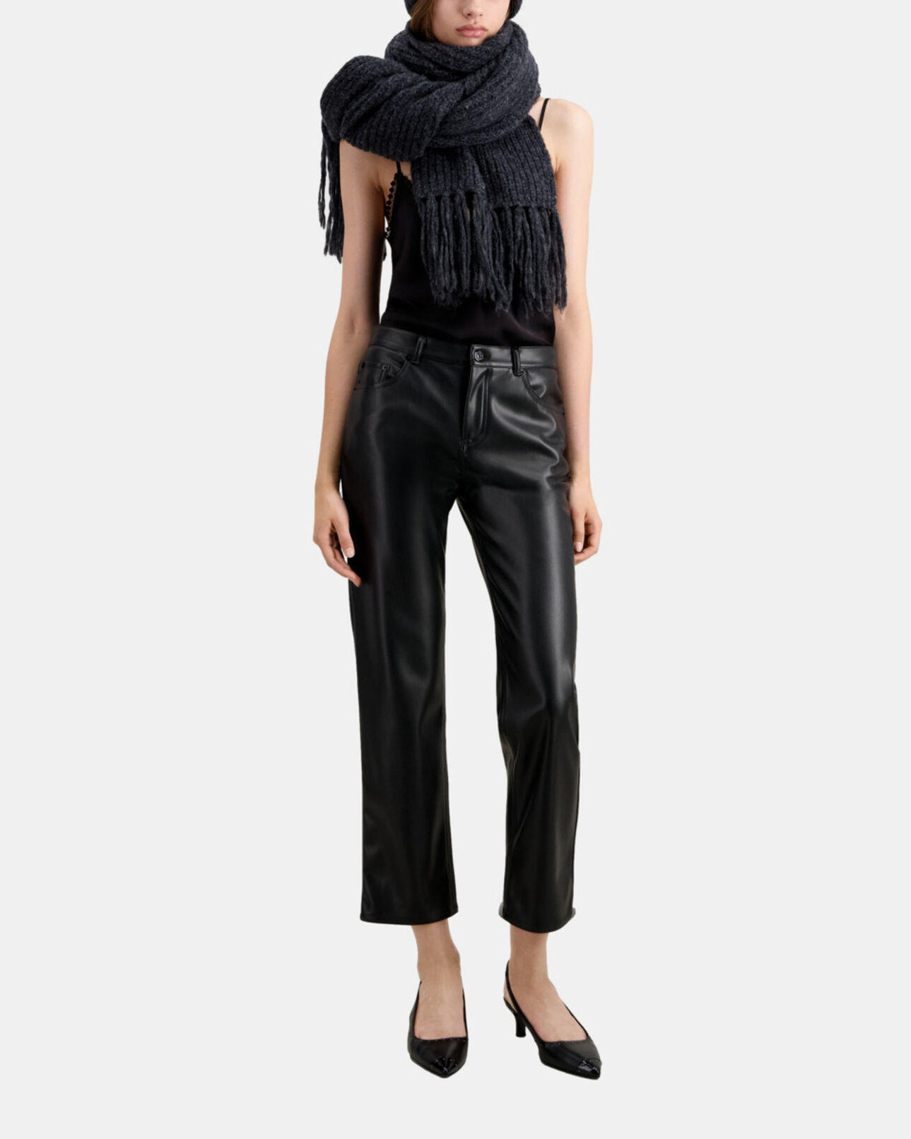 The Kooples FEMME BLACK pantalon noir effet cuir