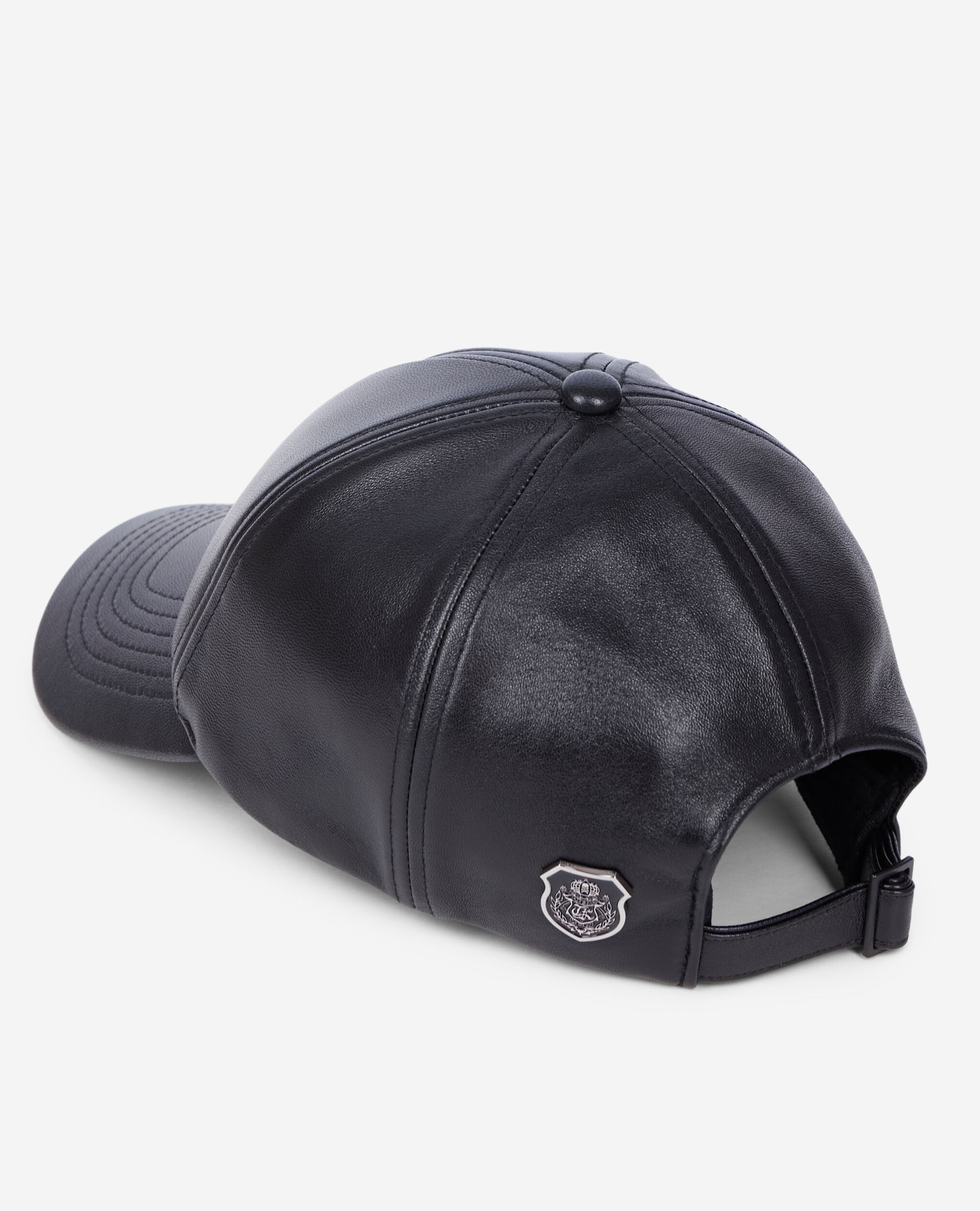 Black leather cap