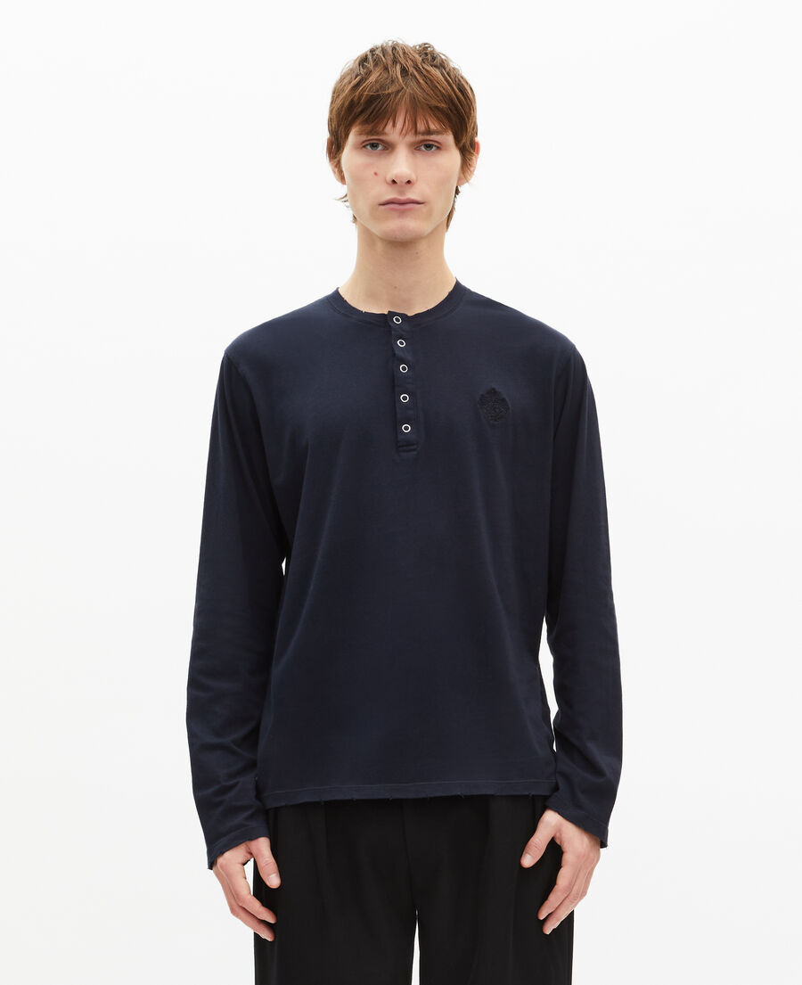 The Kooples HOMME DARK NAVY t-shirt manches longues marine