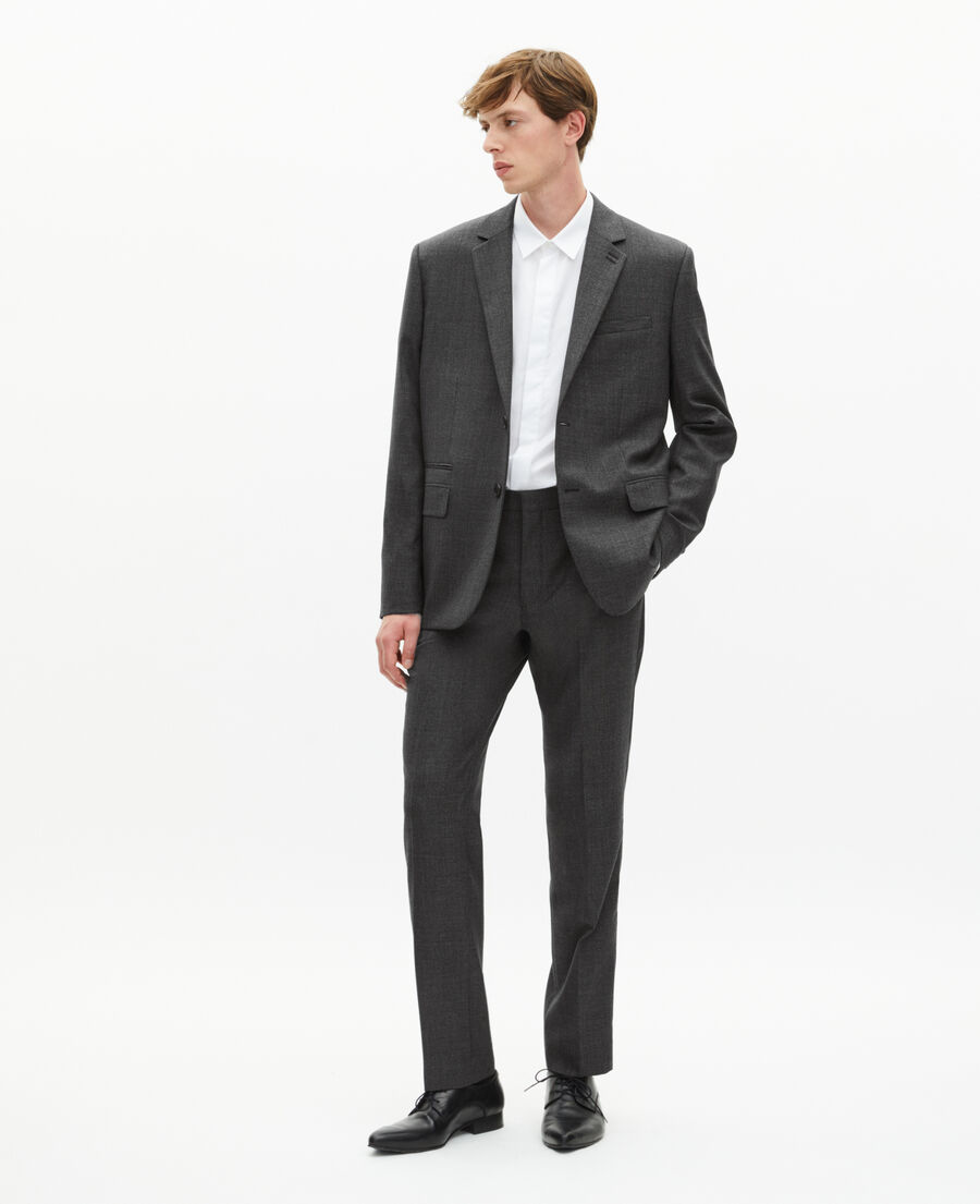 The Kooples HOMME GREY pantalon de costume en laine droit gris