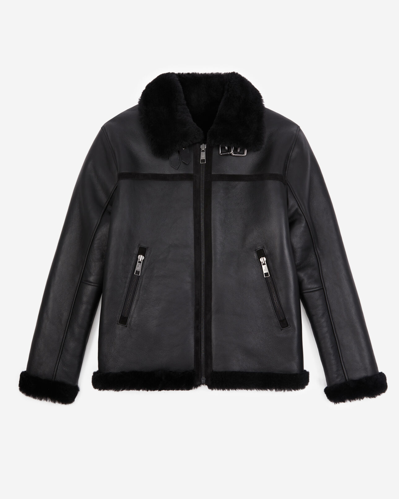 The Kooples MEN BLACK black shearling jacket