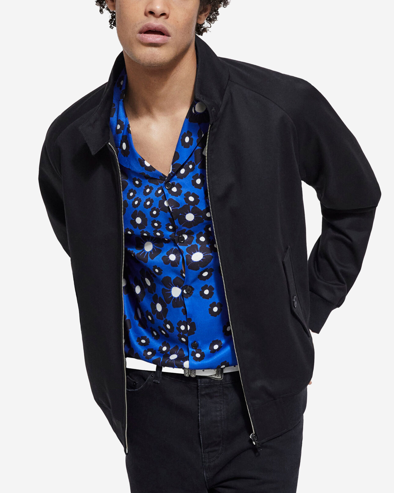 The Kooples HOMME BLACK blouson noir doublure léopard
