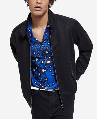 The Kooples HERREN BLACK schwarze gefütterte jacke mit leopardenprint