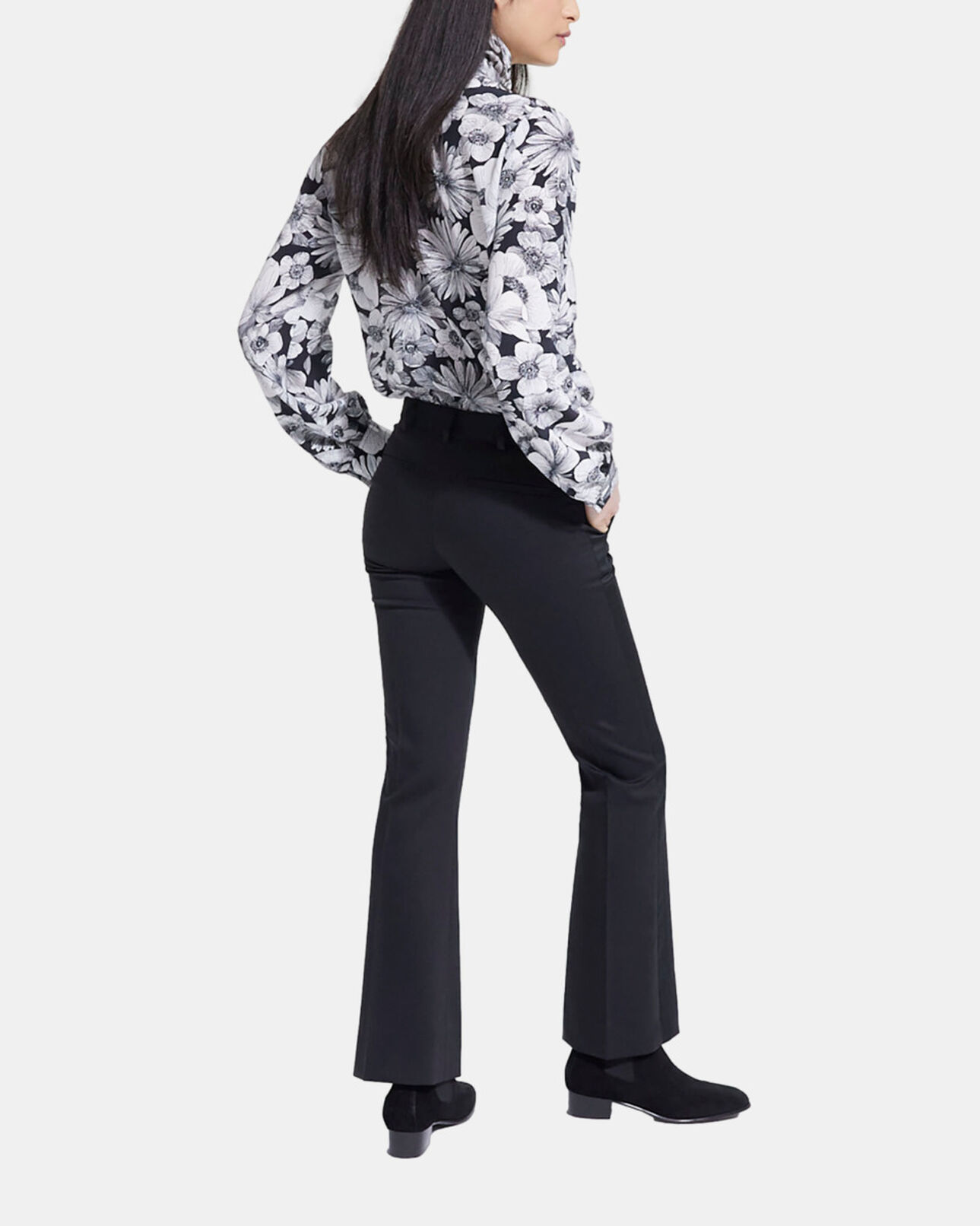 The Kooples WOMEN BLACK WHITE floral silk shirt