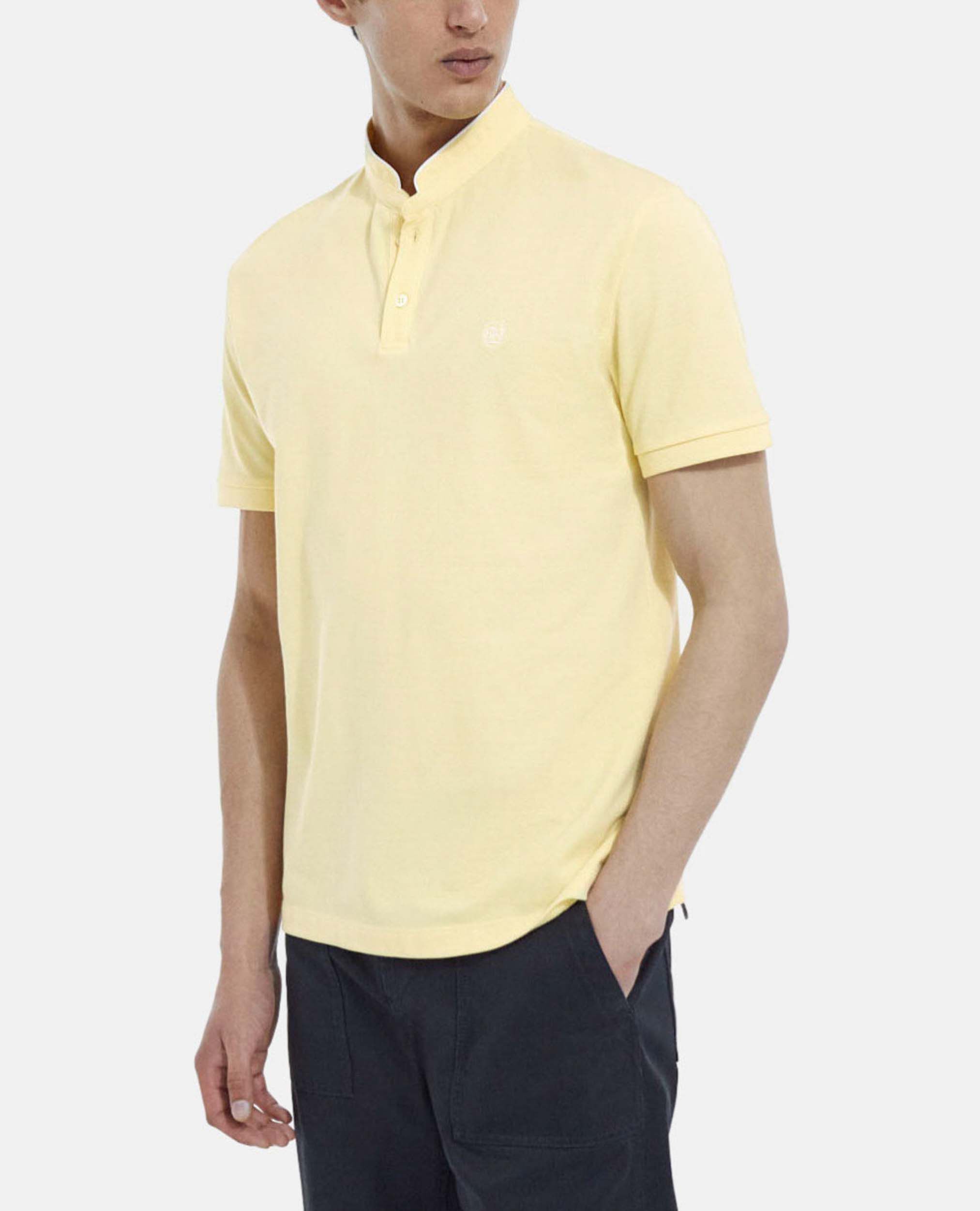 Yellow polo with officer collar embroidery The Kooples