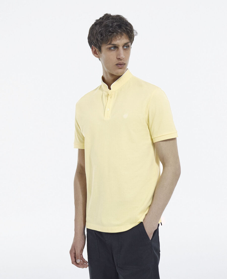camisa polo amarilla algodón mao bordado