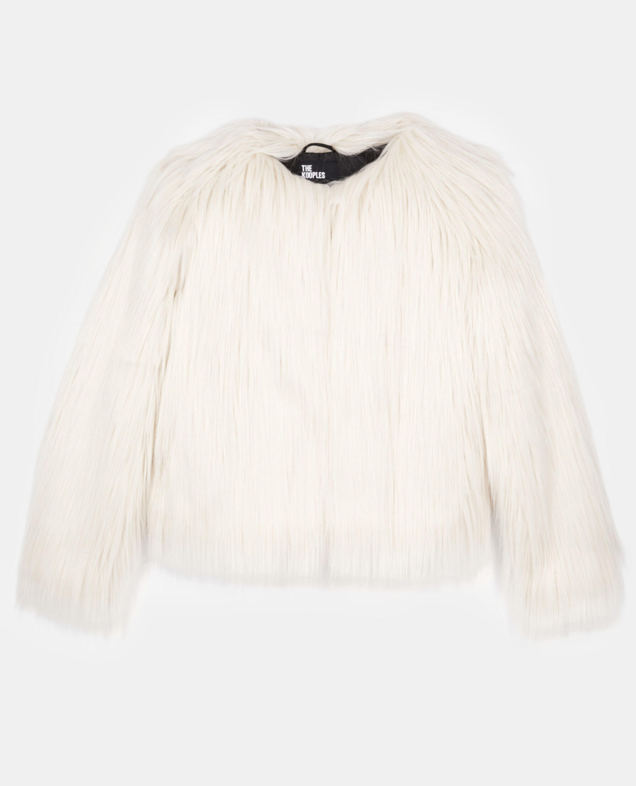 Ecru faux fur coat, ECRU, hi-res image number null