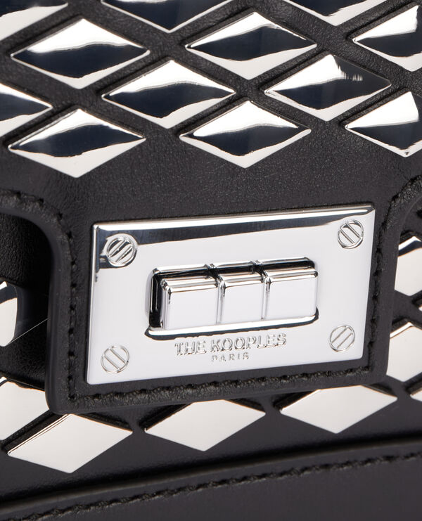 The Kooples WOMEN BLACK emily small bag in black leather with studs