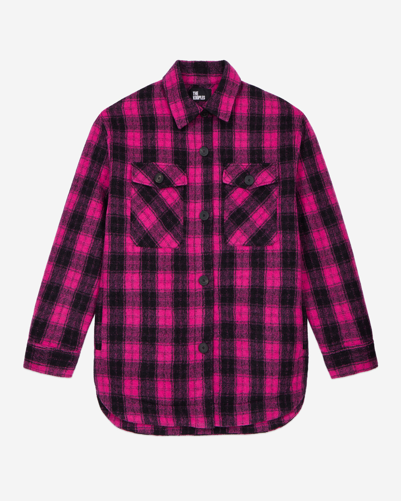 The Kooples WOMEN PINK BLACK overshirt style jacket with pink checks