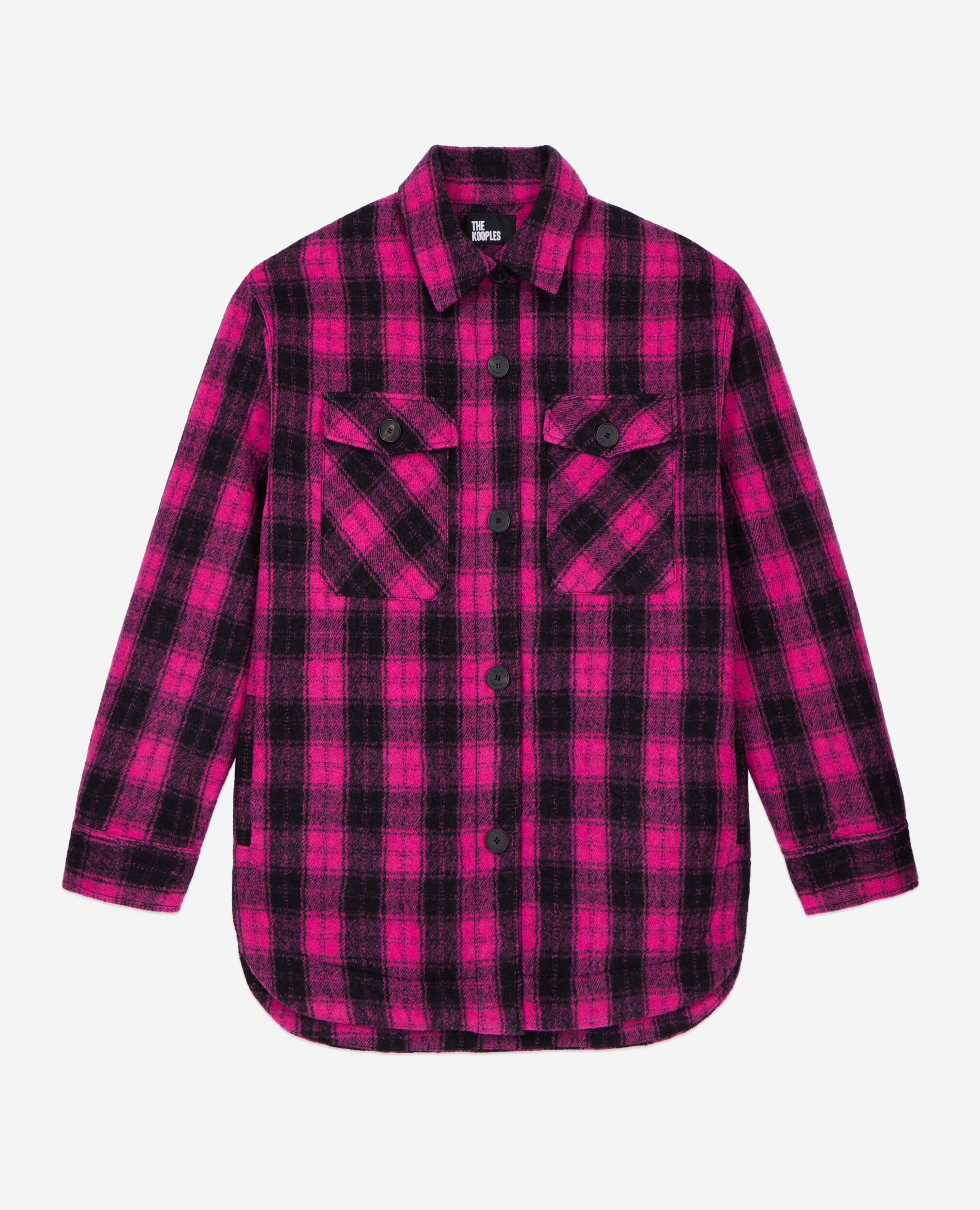 Overshirt style jacket with pink checks, PINK BLACK, hi-res image number null