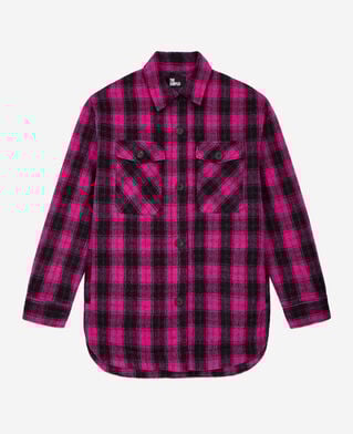 The Kooples WOMEN PINK BLACK overshirt style jacket with pink checks