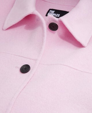 The Kooples FEMME PALE PINK veste type surchemise rose en laine