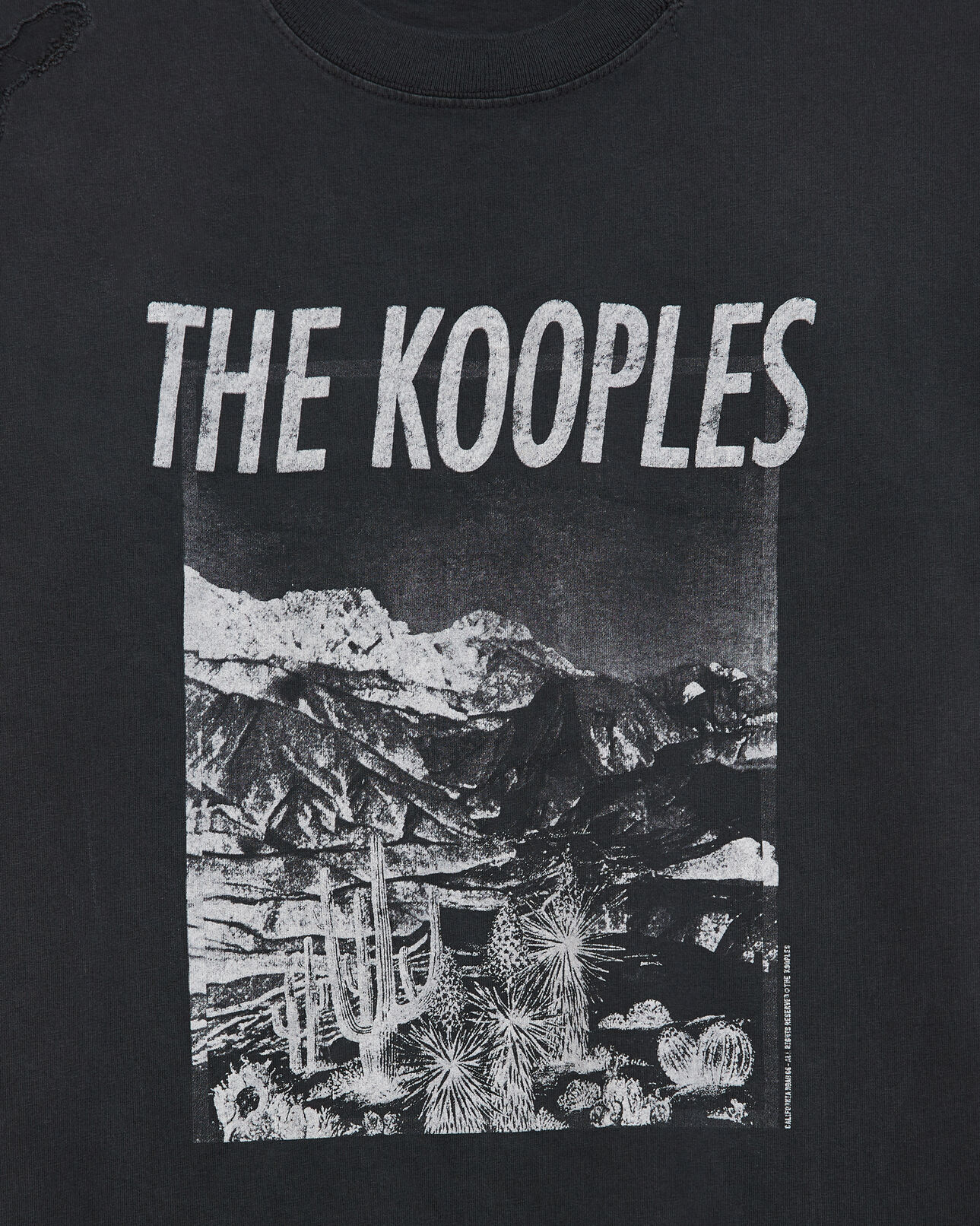 The Kooples HOMME BLACK WASHED t-shirt gris coton à imprimé montagne