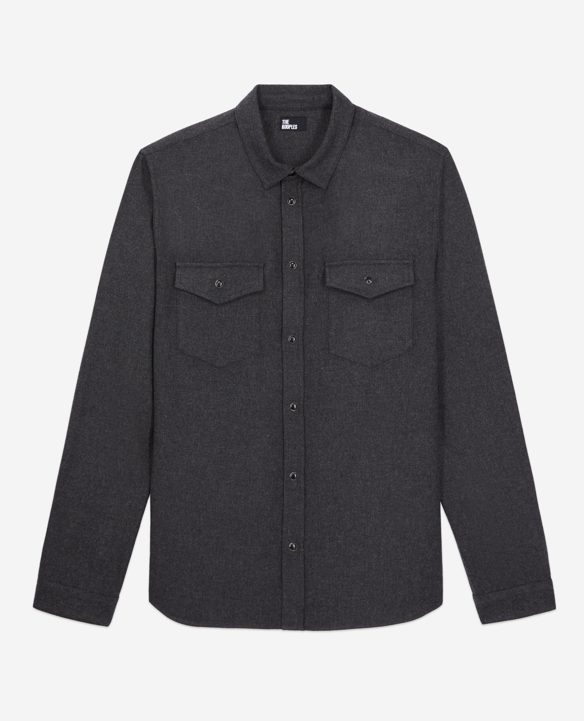 Grey flannel shirt, GREY, hi-res image number null