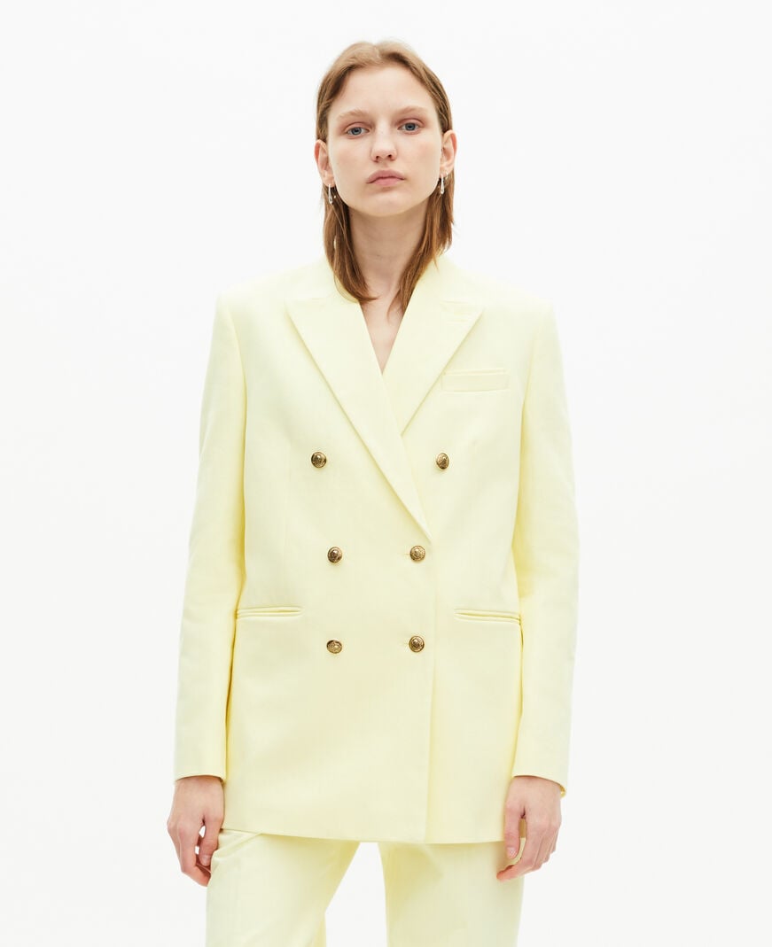 The Kooples WOMEN YELLOW yellow cotton suit jacket