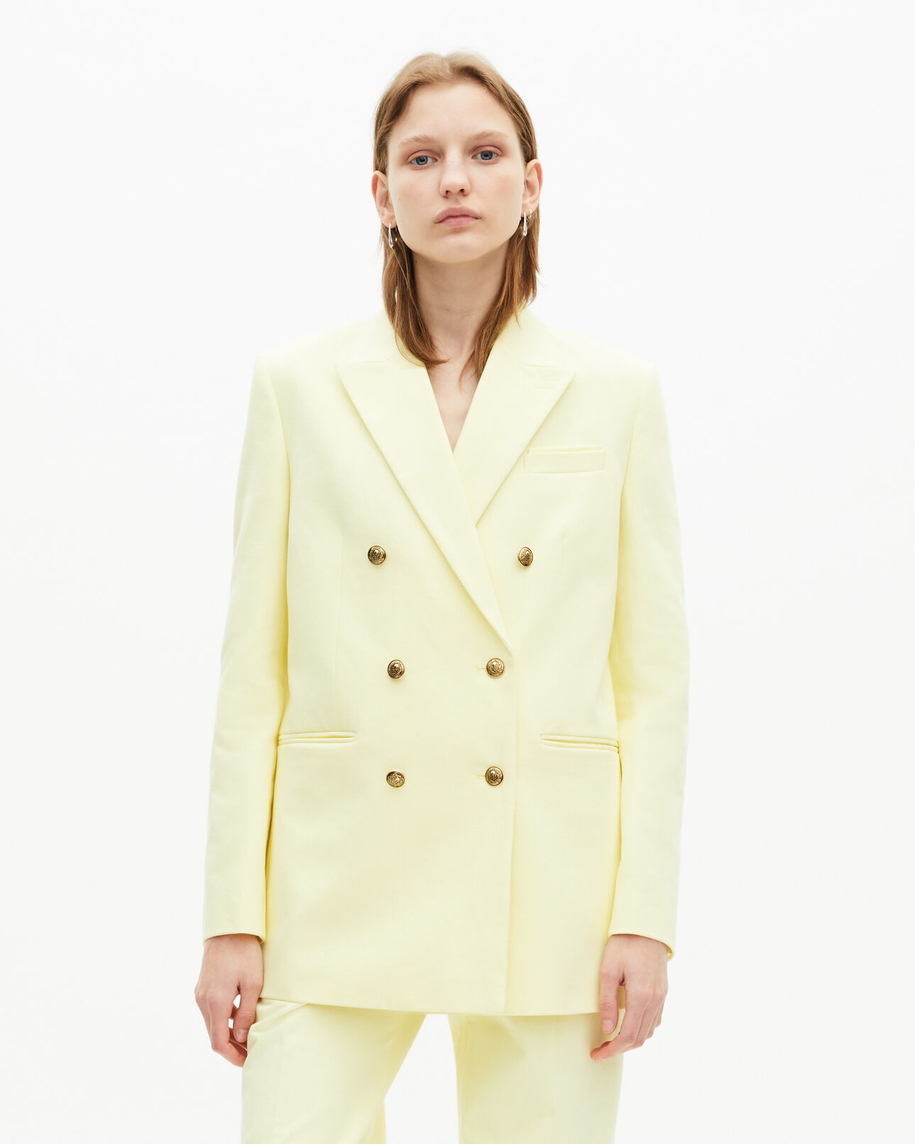 The Kooples FEMME YELLOW veste de tailleur en coton jaune