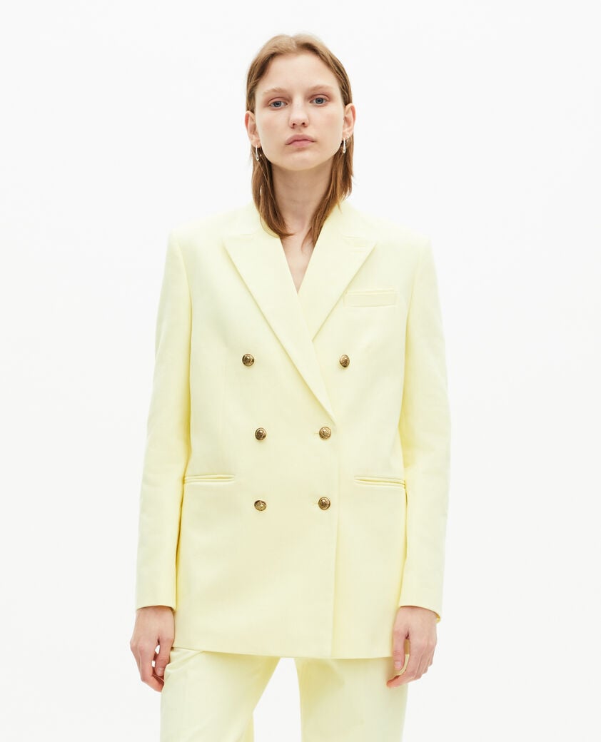 The Kooples WOMEN YELLOW yellow cotton suit jacket