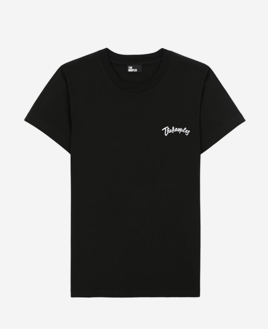 women's black t-shirt with embroidery