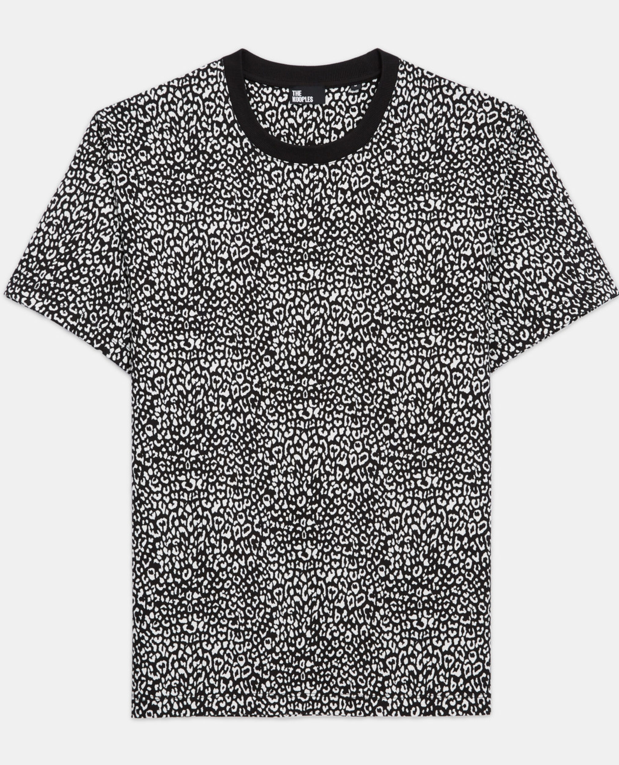 Black leopard print T-shirt, ECRU, hi-res image number null