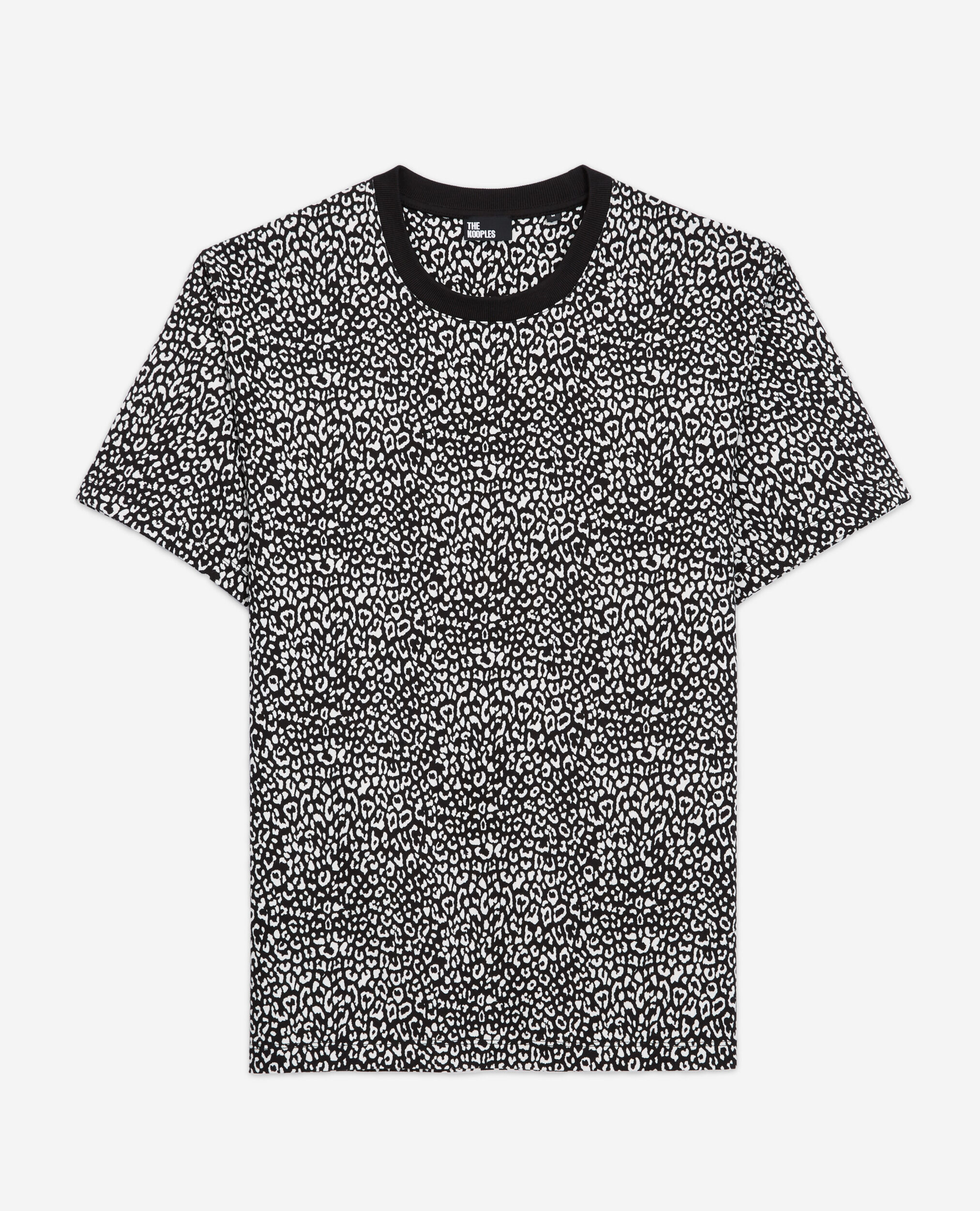 Black leopard print T-shirt, ECRU, hi-res image number null