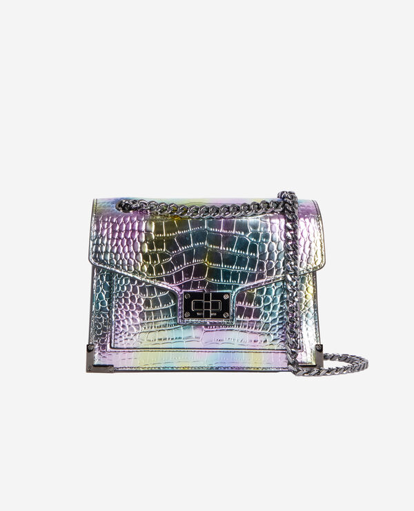 emily chain bag in multicolor iridescent leather